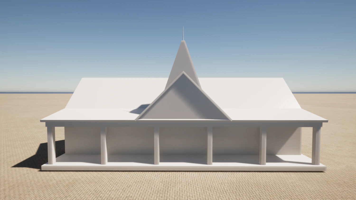 the building is low-poly 3D Model .c4d .max .obj .3ds .fbx .stl .blend 
