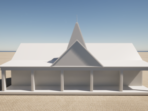 the building is low-poly 3D 模型