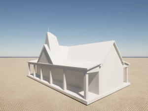 the building is low-poly 3D Model