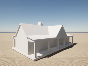 the building is low-poly 3D Model