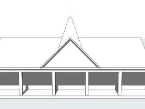 the building is low-poly 3D Model