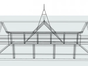 the building is low-poly 3D Model