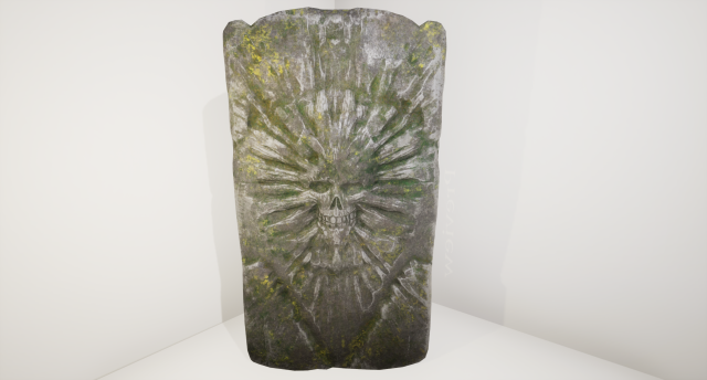 skull tombstone 3D Model .c4d .max .obj .3ds .fbx .stl .blend 