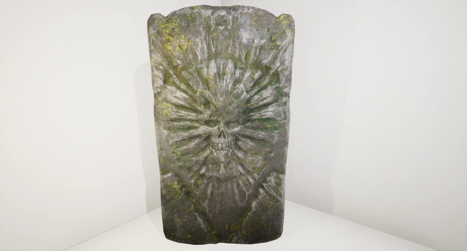 skull tombstone 3D Model .c4d .max .obj .3ds .fbx .stl .blend 