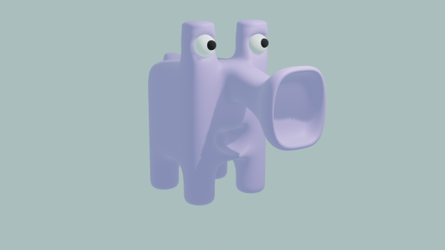 cute purple elephant 3D Model .c4d .max .obj .3ds .fbx .stl .blend 
