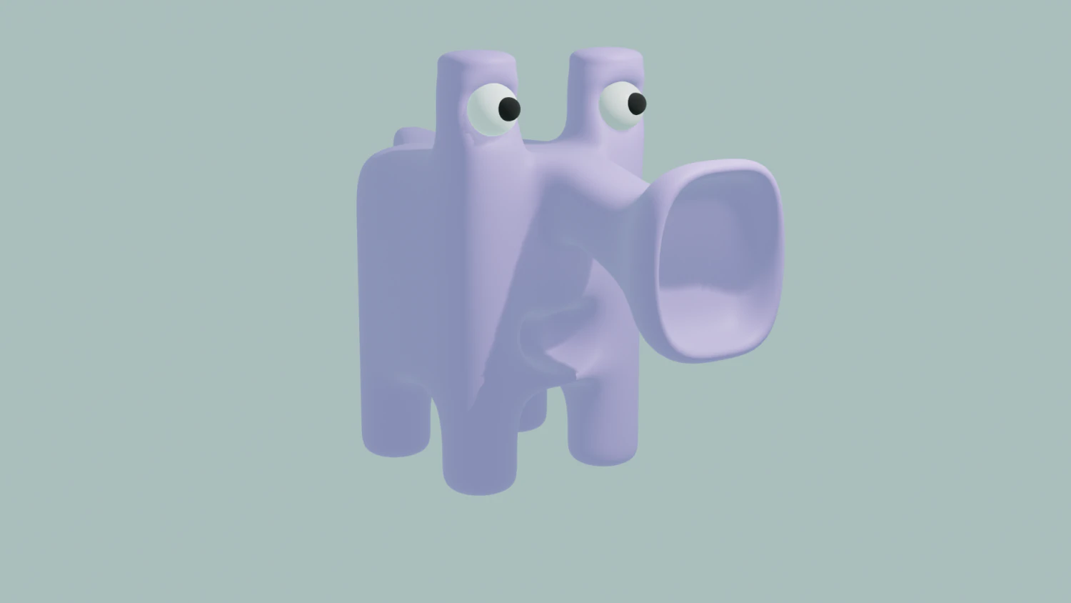 cute purple elephant 3D Model .c4d .max .obj .3ds .fbx .stl .blend 