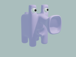 cute purple elephant 3D Model