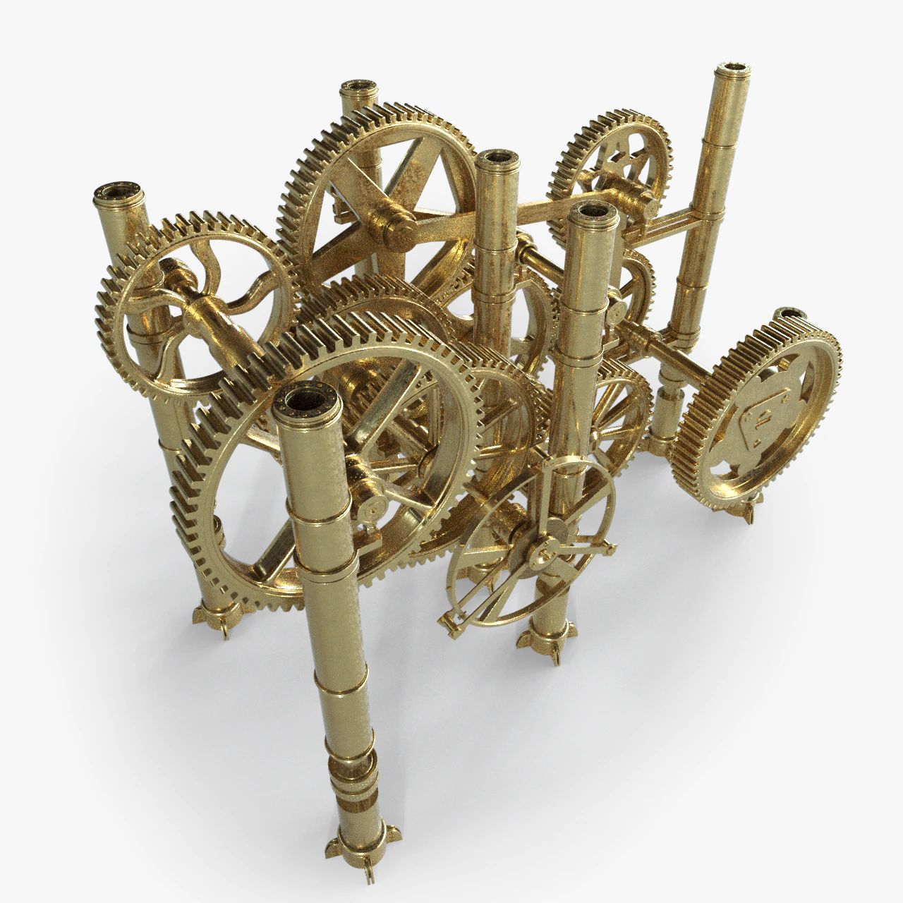 3d gear mechanism 3D Model .c4d .max .obj .3ds .fbx .stl .blend 