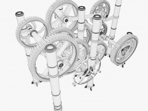 3d gear mechanism 3D-Modell