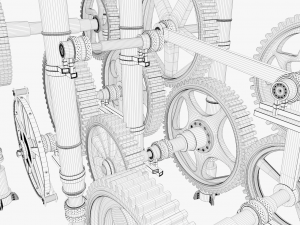 3d gear mechanism 3D-Modell