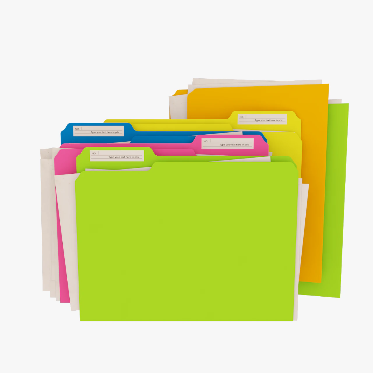 file folders colored 3D Model .c4d .max .obj .3ds .fbx .stl .blend 