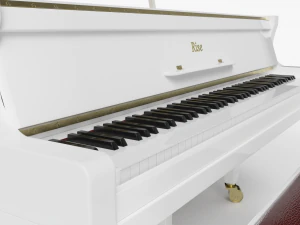 grand piano white 3D Model