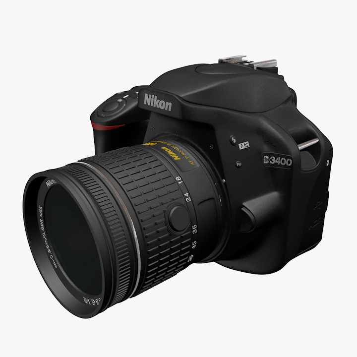 nikon d3400 3D Model .c4d .max .obj .3ds .fbx .stl .blend