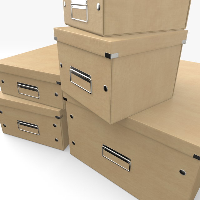 office boxes Model 3D .c4d .max .obj .3ds .fbx .stl .blend 