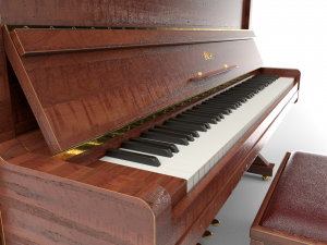 piano brown wood 3D Model