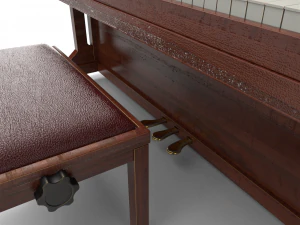 piano brown wood 3D Model