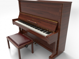 piano brown wood 3D Model