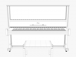 piano brown wood 3D Model