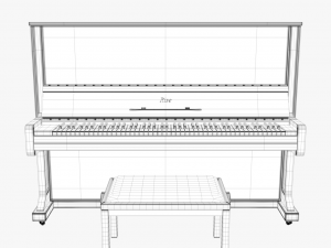 piano brown wood 3D Model