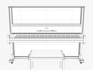 piano brown wood 3D Model