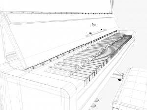 piano brown wood 3D Model