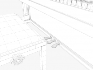 piano brown wood 3D Model