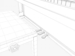 piano brown wood 3D Model