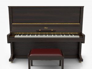 piano dark wood Model 3D