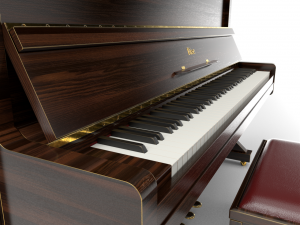 piano dark wood Model 3D
