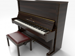 piano dark wood Model 3D