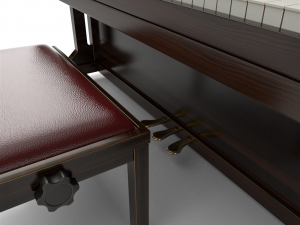piano dark wood Model 3D