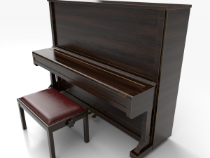 piano dark wood Model 3D