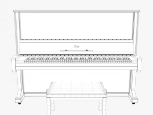 piano dark wood 3D Model