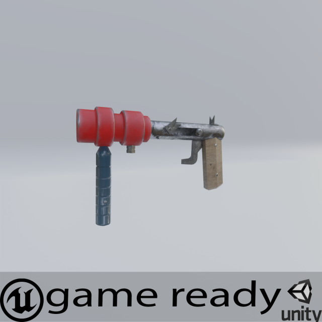 homemade pistol 3D Model .c4d .max .obj .3ds .fbx .stl .blend 
