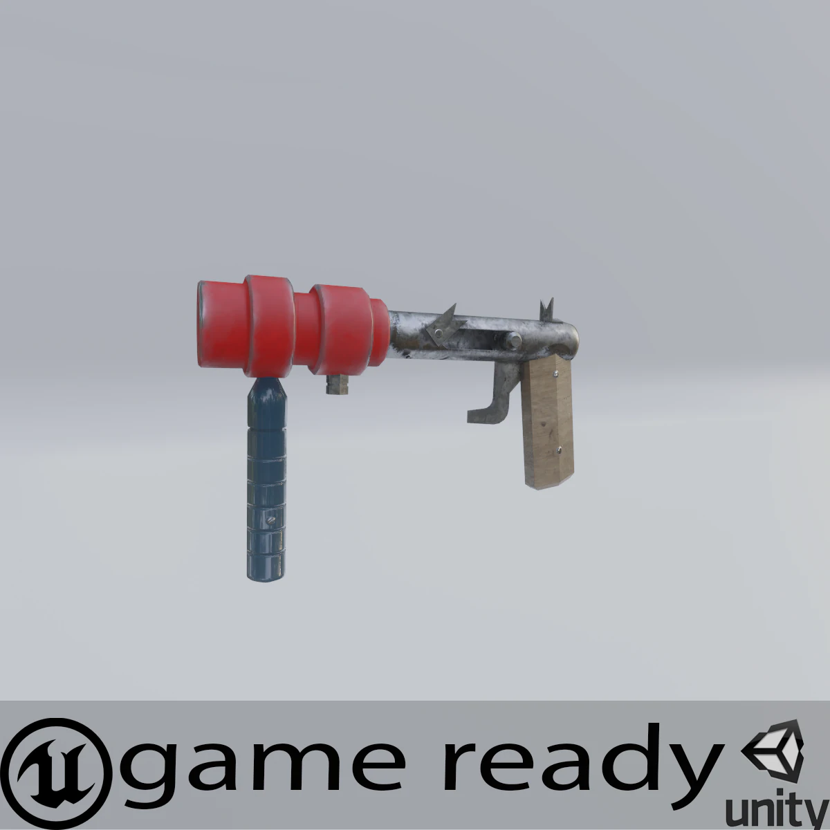 homemade pistol 3D Model .c4d .max .obj .3ds .fbx .stl .blend