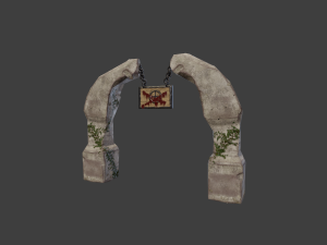 Old broken stone arch 3D मॉडल