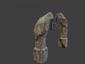 Old broken stone arch 3D-Modell