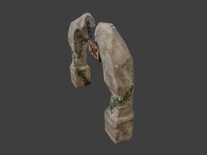 Old broken stone arch 3D-Modell