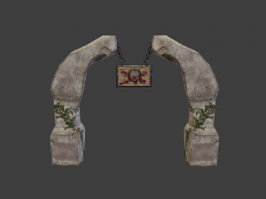 Old broken stone arch 3D-Modell