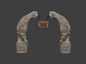 Vieille arche de pierre cass&eacute;e Modèle 3D