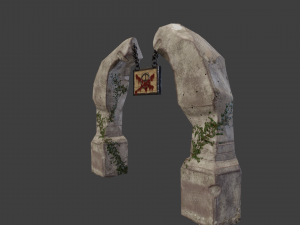 Old broken stone arch 3D-Modell