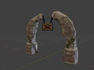 Vieille arche de pierre cass&eacute;e Modèle 3D