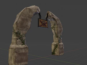 Vieille arche de pierre cass&eacute;e Modèle 3D