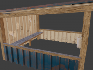 Old russian bus stop-pbr 3D-Modell