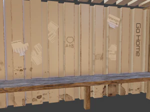 Old russian bus stop-pbr 3D Model