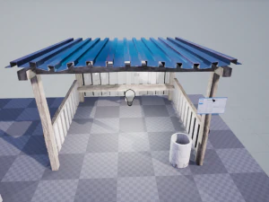 Old russian bus stop-pbr 3D Model