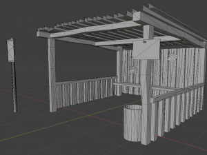 Old russian bus stop-pbr 3D-Modell