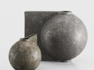 Vases offset big and mini dark gray vases by 101 copenhagen 3D Model