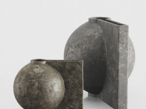 Vases offset big and mini dark gray vases by 101 copenhagen 3D Model