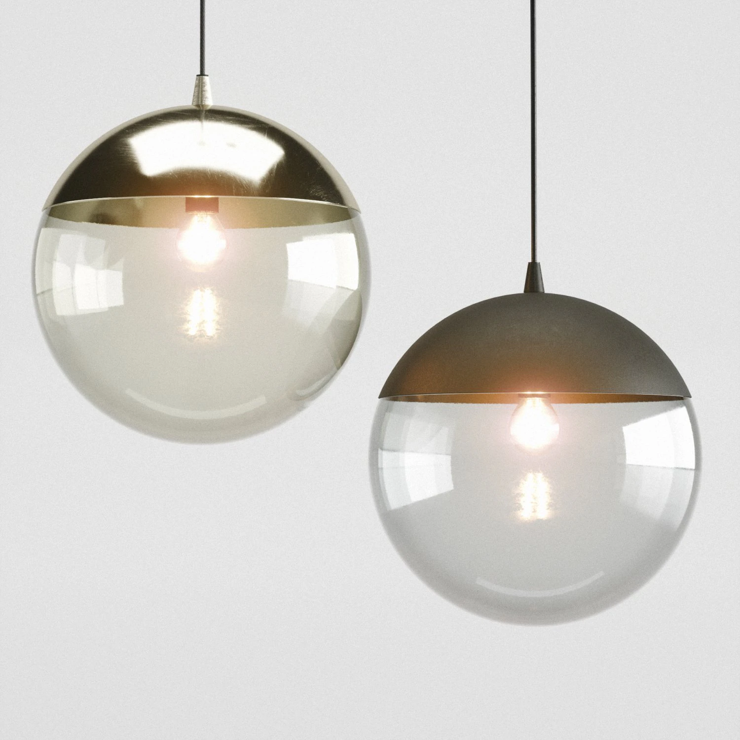 hm metal pendant light 3D Model .c4d .max .obj .3ds .fbx .stl .blend